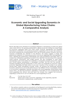 Economic and Social Upgrading Dynamics in Global