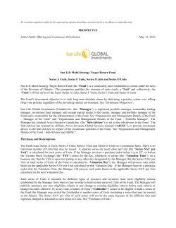 Prospectus (Sun Life Multi-Strategy Target Return Fund)