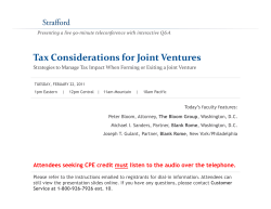 Tax Considerations for Joint Ventures