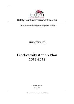 FMENVREC103 Biodiversity Action Plan 2013-2018