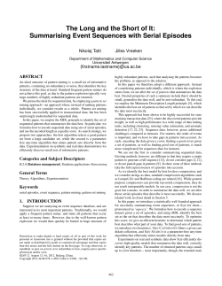 The Long and the Short of It: Summarising Event Sequences with