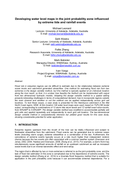 Developing water level maps in the joint probability zone influence