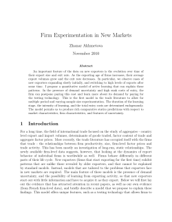 Firm Experimentation in New Markets