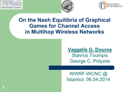 Applications of Game Theory for Radio Resource Management in