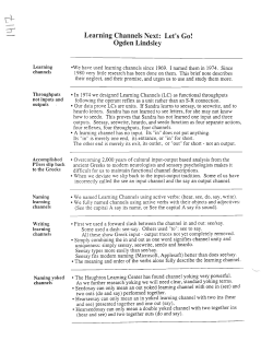 Learning Channels Next: Let`s Go!