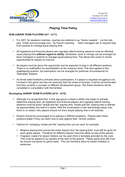 PJSC Playing Time Policy