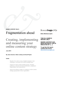 Creating, implementing and measuring your online content strategy