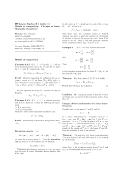 159 Linear Algebra B &bull; Lecture 5 Matrix of composition. Changes of
