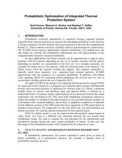 Probabilistic Optimization of Integrated Thermal Protection