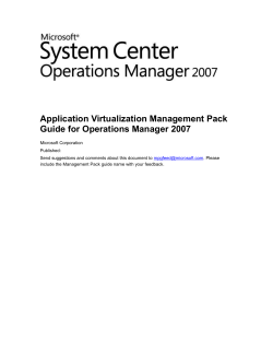 Microsoft Application Virtualization 4.5 Management Pack Guide