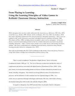 From Playing to Learning: Using the Learning Principles of Video