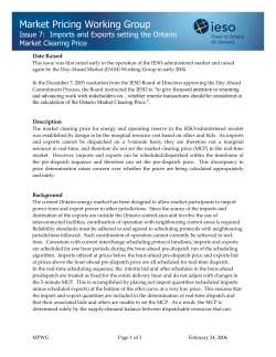 Market Pricing Working Group