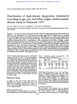 Distribution of high-density lipoprotein cholesterol according to age