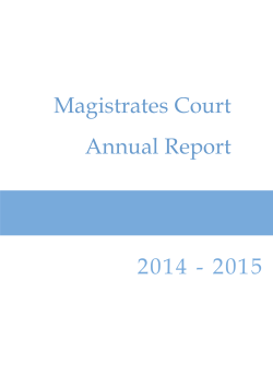 Magistrates Court Annual Report 2014 - 2015