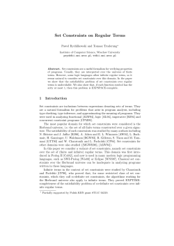 Set Constraints on Regular Terms