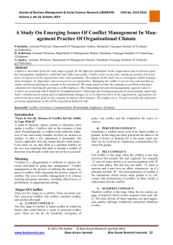 A Study On Emerging Issues Of Conflict Management In Man