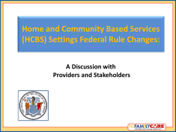 Home and Community Based Services (HCBS