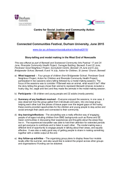 CC Festival Story Telling and Model Making Report 2015