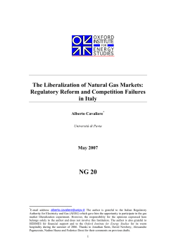 The Liberalization of Natural Gas Markets