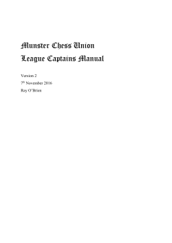 Munster Chess Union League Captains Manual