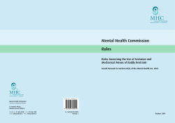 Rules Mental Health Commission
