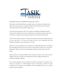 OFFSHORE INDUSTRY ENTREPRENEUR MAKES NEXT MOVE