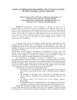 some considerations regarding the externalisation of the economic