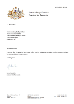 Policy costing request*during the caretaker period for a general