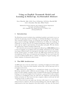Using an Explicit Teamwork Model and Learning in RoboCup: An