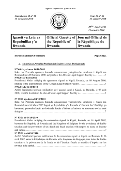 Igazeti ya Leta ya Repubulika y`u Rwanda Official
