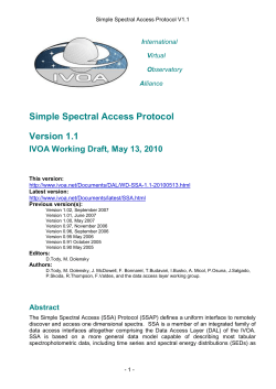 Simple Spectrum Access Protocol REC V1.03