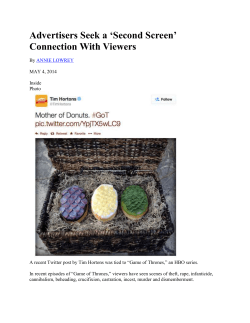 Advertisers Seek a Second Screen Experience
