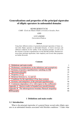 Generalizations and properties of the principal