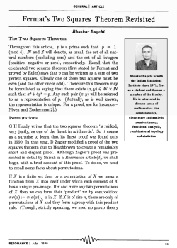 Fermat`s Two Squares Theorem Revisited