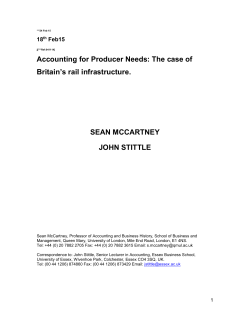 Accounting for Producer Needs: The case of Britain`s rail