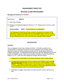 Mileage Claim Procedures - Los Angeles County Department of