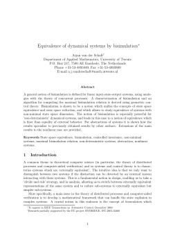 Equivalence of dynamical systems by bisimulation