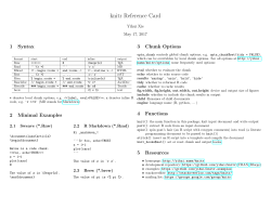 knitr Reference Card