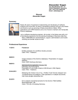 Consultant Curriculum Vitae - Lotus Notes Profile and Document