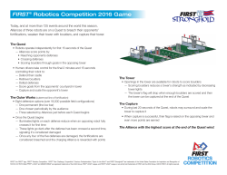 FIRST&reg; Robotics Competition 2016 Game