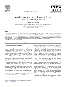 Modeling industrial energy demand in Greece using cointegration