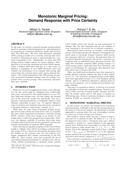 Monotonic Marginal Pricing: Demand Response with Price Certainty