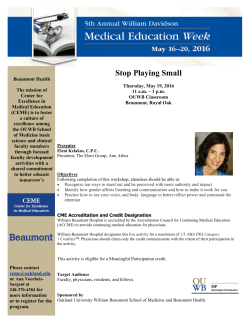 Stop Playing Small - Beaumont Health Continuing Medical Education