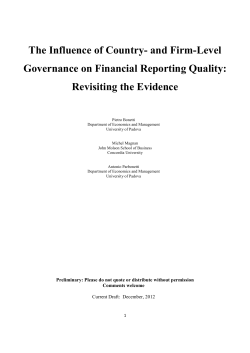 and Firm-Level Governance on Financial Reporting Quality
