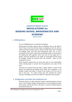 EBL Regulations for Bidding Boxes, Bridgemates, and Screens