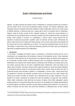 From Euler to Gauss - Hal-SHS