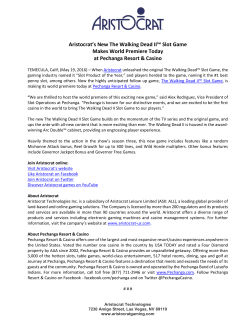 Aristocrat`s New The Walking Dead II&trade; Slot Game Makes World