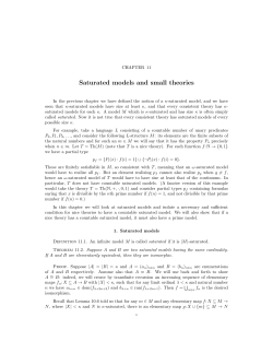 Saturated models and small theories