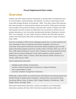 Goals of Parent-Implemented Intervention