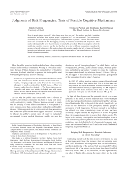 Judgments of Risk Frequencies: Tests of Possible Cognitive